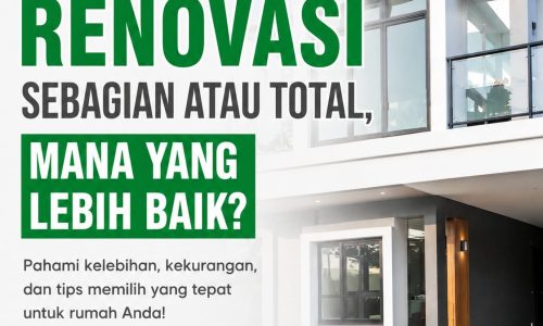 Renovasi sebagian atau renovasi total pada rumah minimalis modern.