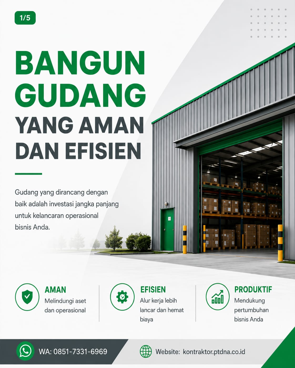 Bangun gudang yang aman dan efisien untuk kebutuhan bisnis